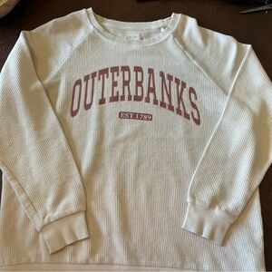 Altar'd state Outer Banks oversized Cream Sweatshirt; size small